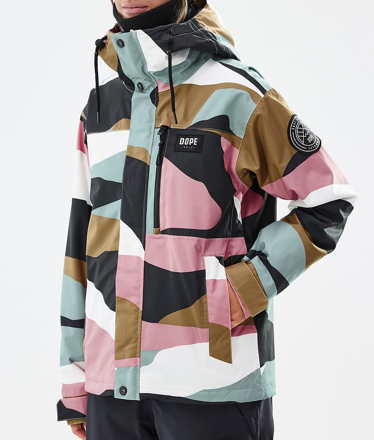 Dope Blizzard W Full Zip Snowboardjakke Dame Shards Gold Muted Pink Renewed, Bilde 8 av 9