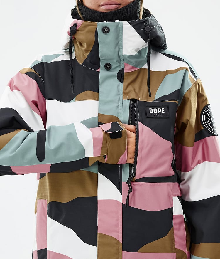 Dope Blizzard W Full Zip Snowboardjakke Dame Shards Gold Muted Pink Renewed, Bilde 9 av 9