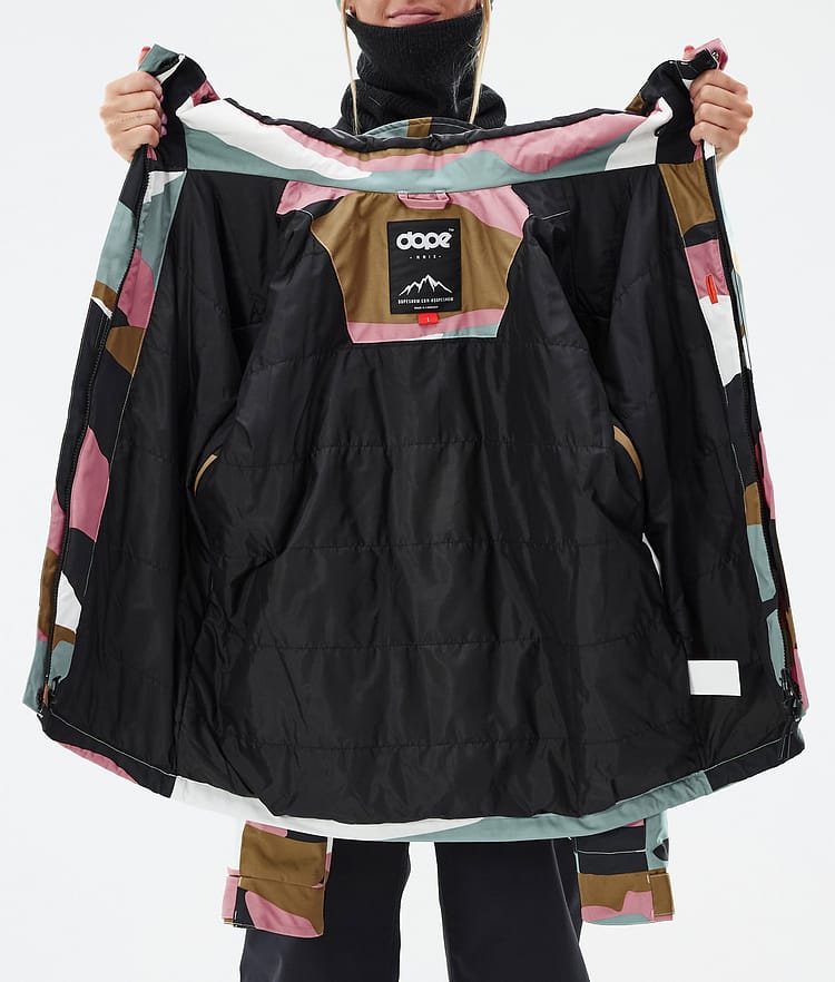 Dope Blizzard W Full Zip Snowboardjakke Dame Shards Gold Muted Pink, Bilde 9 av 9