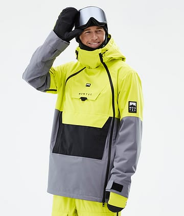 Montec Doom Snowboardjakke Bright Yellow/Black/Light Pearl