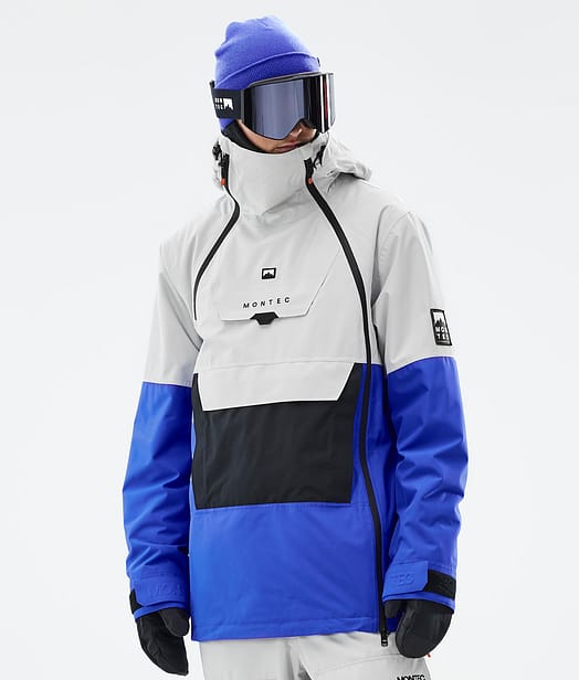 Montec Doom Snowboardjakke Herre Light Grey/Black/Cobalt Blue