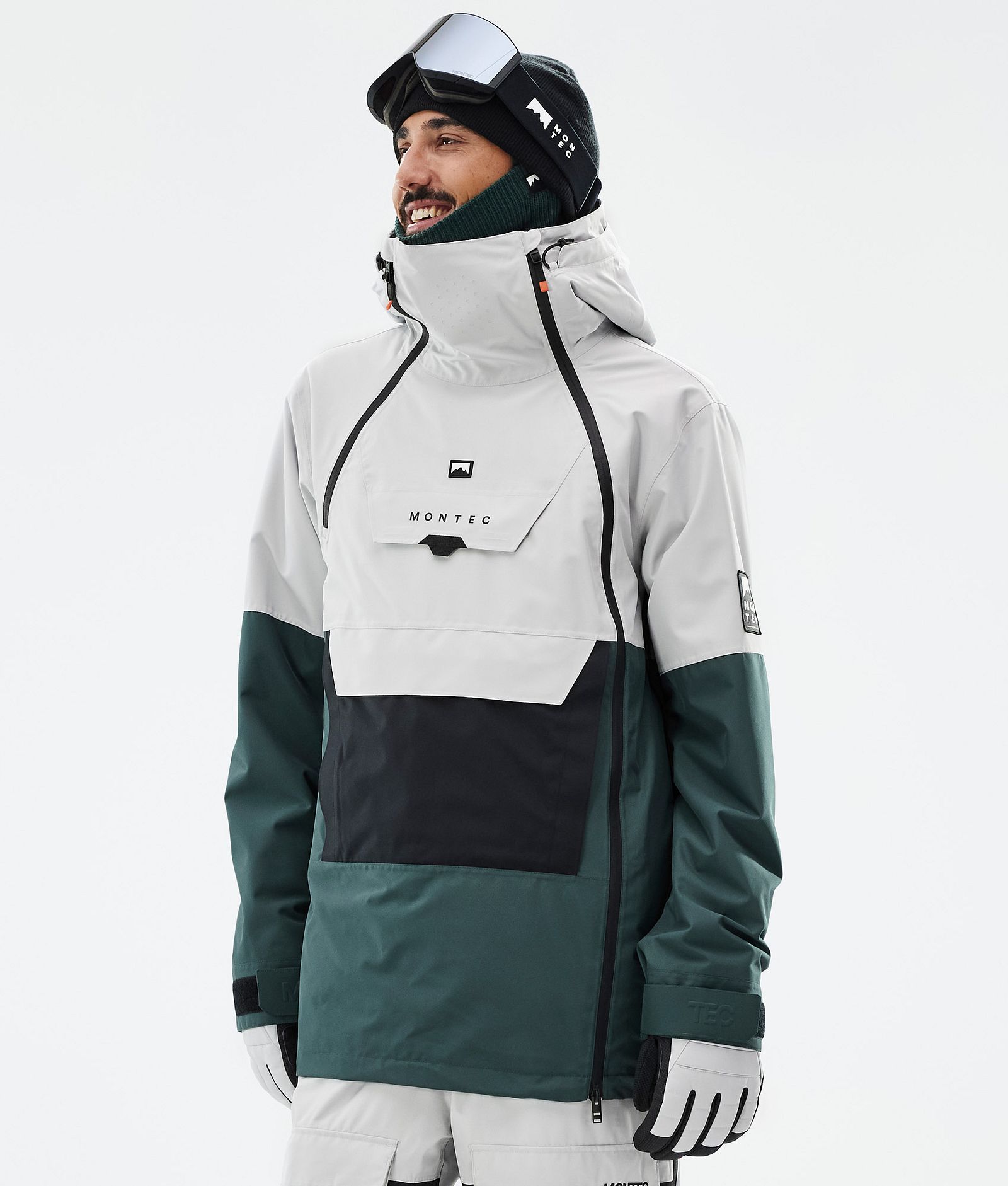 Montec Doom Snowboardjakke Herre Light Grey/Black/Dark Atlantic Renewed, Bilde 1 av 11