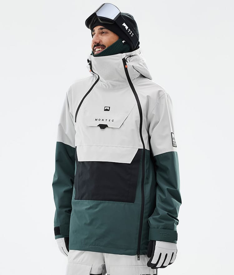 Montec Doom Snowboardjakke Herre Light Grey/Black/Dark Atlantic