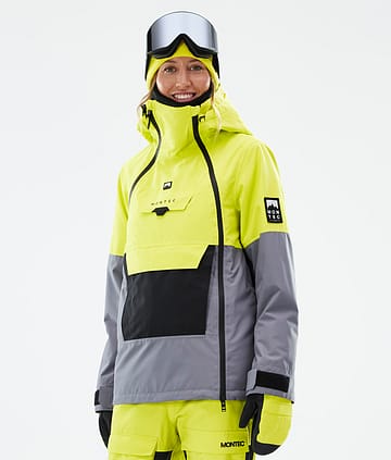 Montec Doom W Snowboardjakke Bright Yellow/Black/Light Pearl
