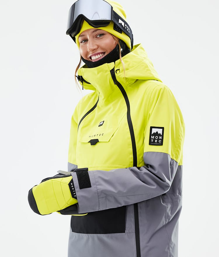 Montec Doom W Snowboardjakke Dame Bright Yellow/Black/Light Pearl Renewed, Bilde 2 av 11