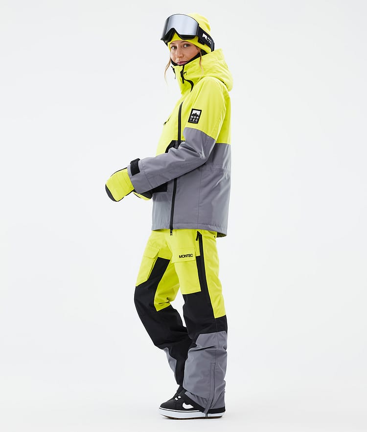 Montec Doom W Snowboardjakke Dame Bright Yellow/Black/Light Pearl, Bilde 4 av 11