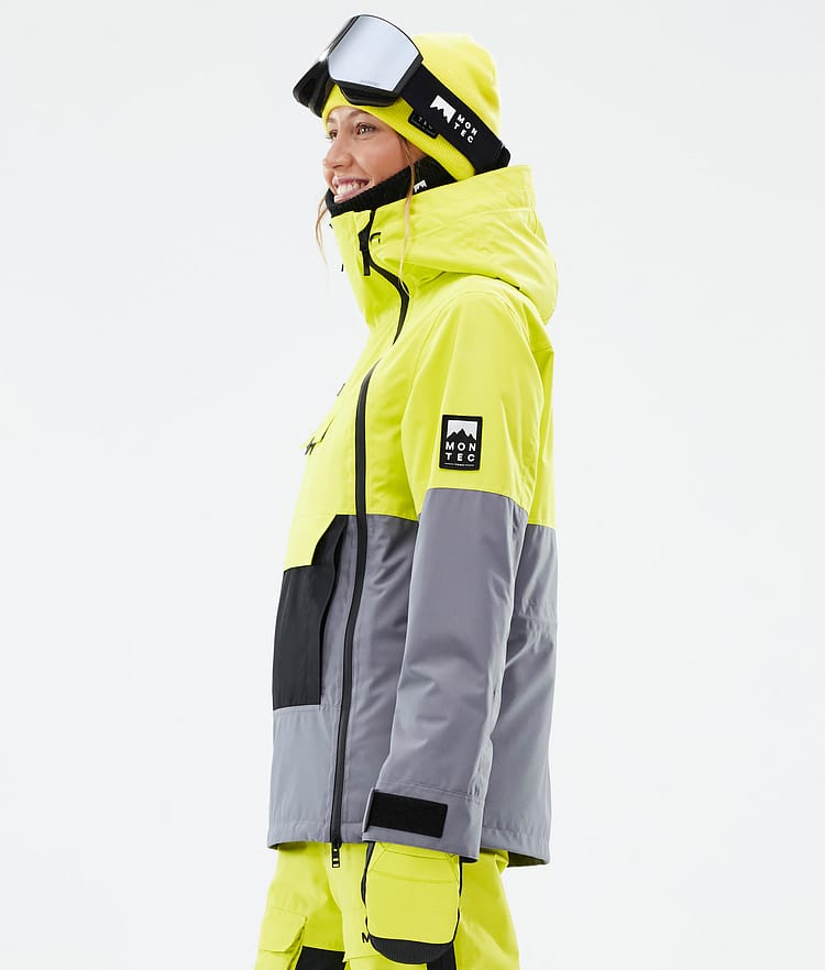 Montec Doom W Snowboardjakke Dame Bright Yellow/Black/Light Pearl Renewed, Bilde 6 av 11