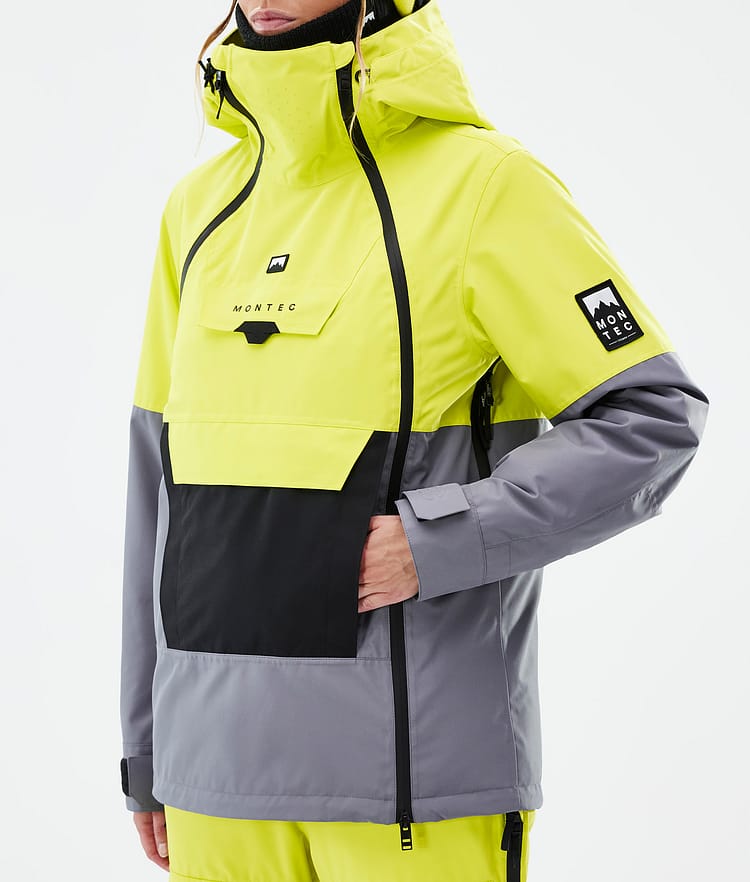 Montec Doom W Snowboardjakke Dame Bright Yellow/Black/Light Pearl Renewed, Bilde 8 av 11