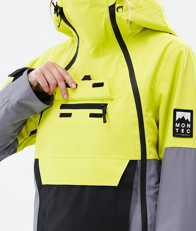 Montec Doom W Snowboardjakke Dame Bright Yellow/Black/Light Pearl Renewed, Bilde 10 av 11