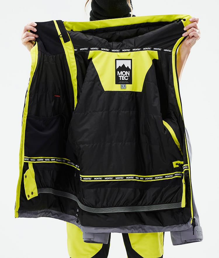 Montec Doom W Snowboardjakke Dame Bright Yellow/Black/Light Pearl, Bilde 11 av 11
