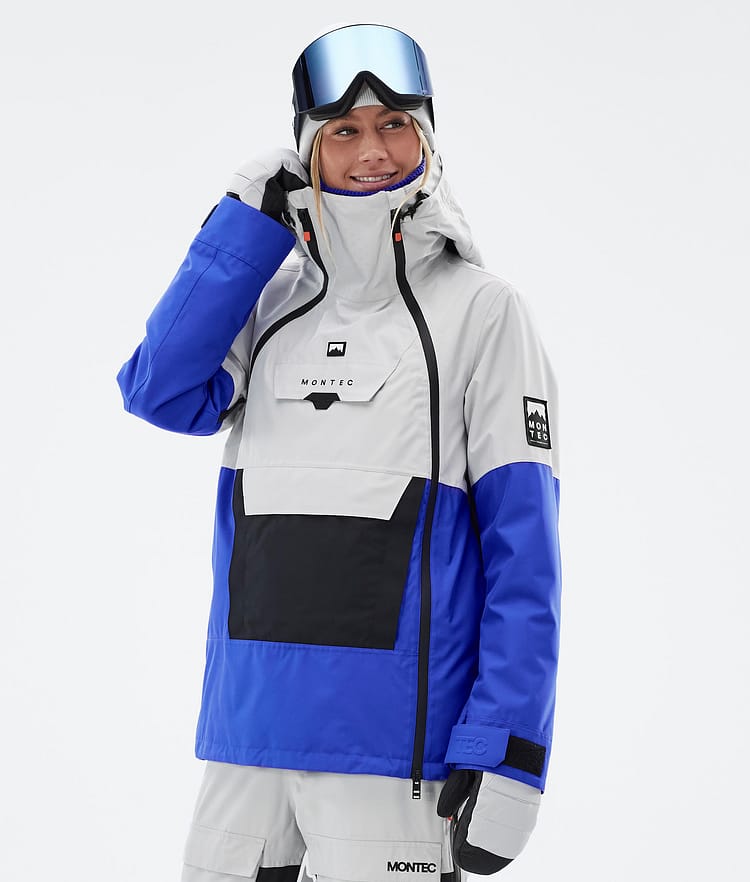 Montec Doom W Snowboardjakke Dame Light Grey/Black/Cobalt Blue Renewed, Bilde 1 av 11