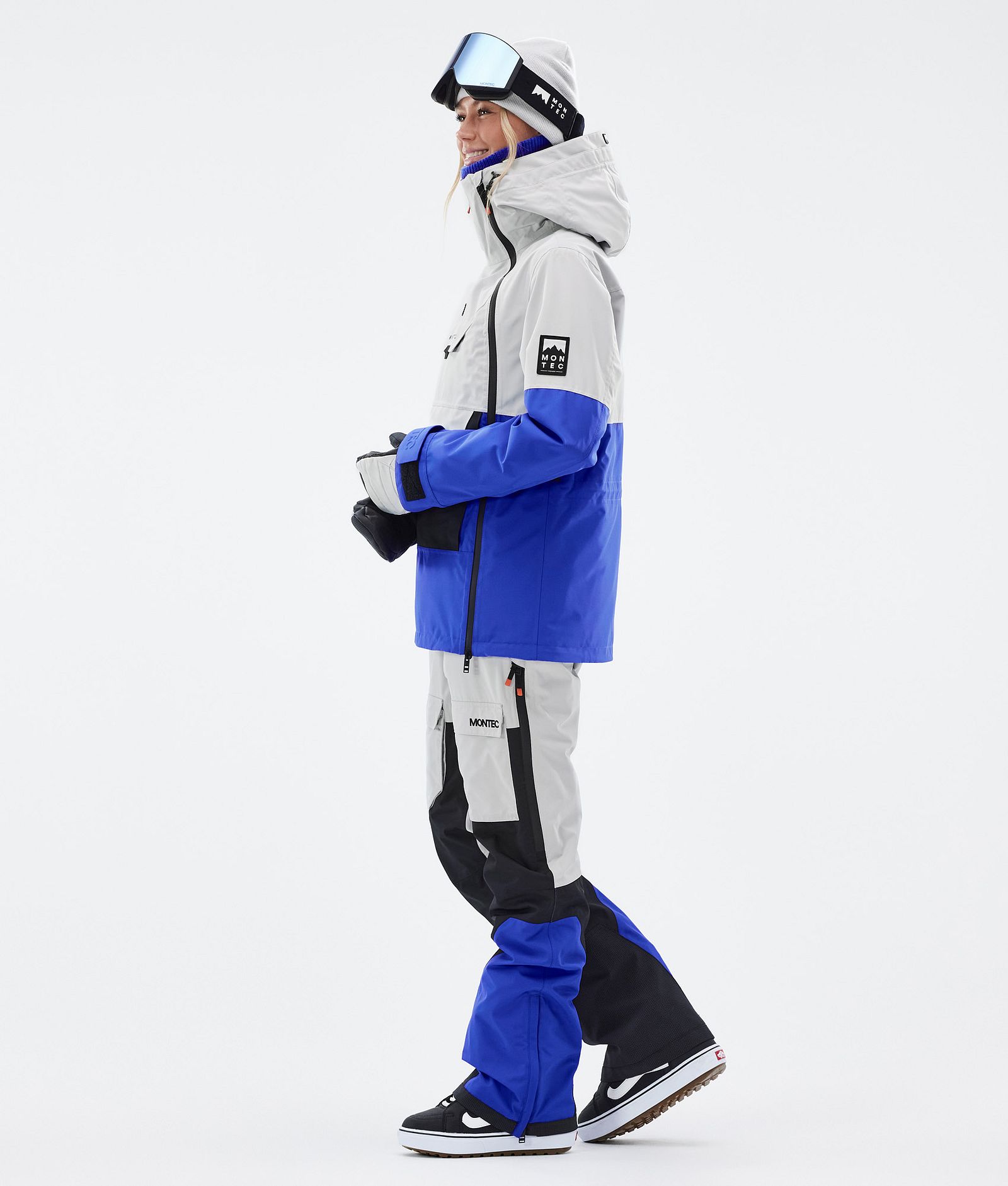 Montec Doom W Snowboardjakke Dame Light Grey/Black/Cobalt Blue Renewed, Bilde 4 av 11