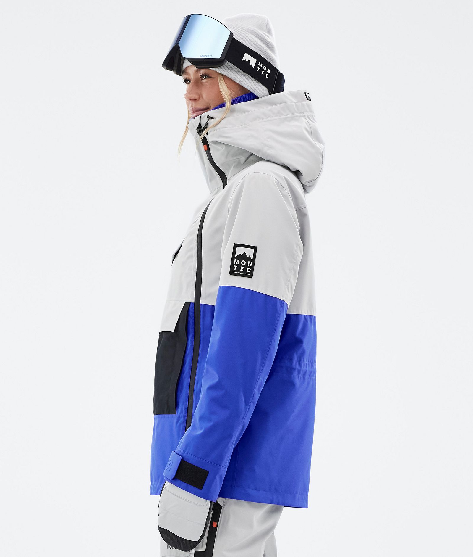 Montec Doom W Snowboardjakke Dame Light Grey/Black/Cobalt Blue Renewed, Bilde 6 av 11