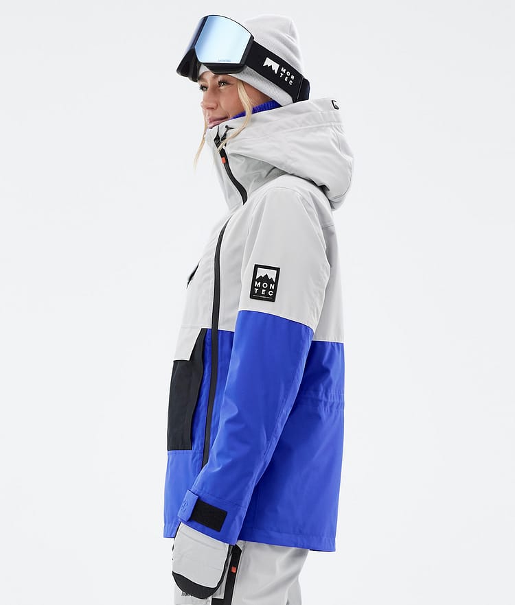 Montec Doom W Snowboardjakke Dame Light Grey/Black/Cobalt Blue, Bilde 6 av 11