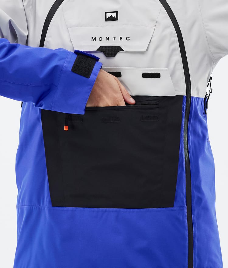 Montec Doom W Snowboardjakke Dame Light Grey/Black/Cobalt Blue, Bilde 9 av 11