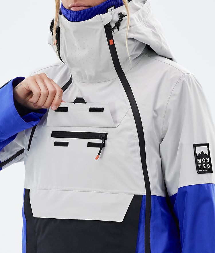Montec Doom W Snowboardjakke Dame Light Grey/Black/Cobalt Blue, Bilde 10 av 11