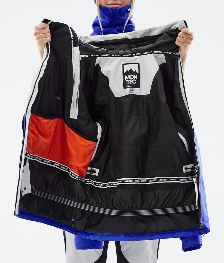 Montec Doom W Snowboardjakke Dame Light Grey/Black/Cobalt Blue, Bilde 11 av 11