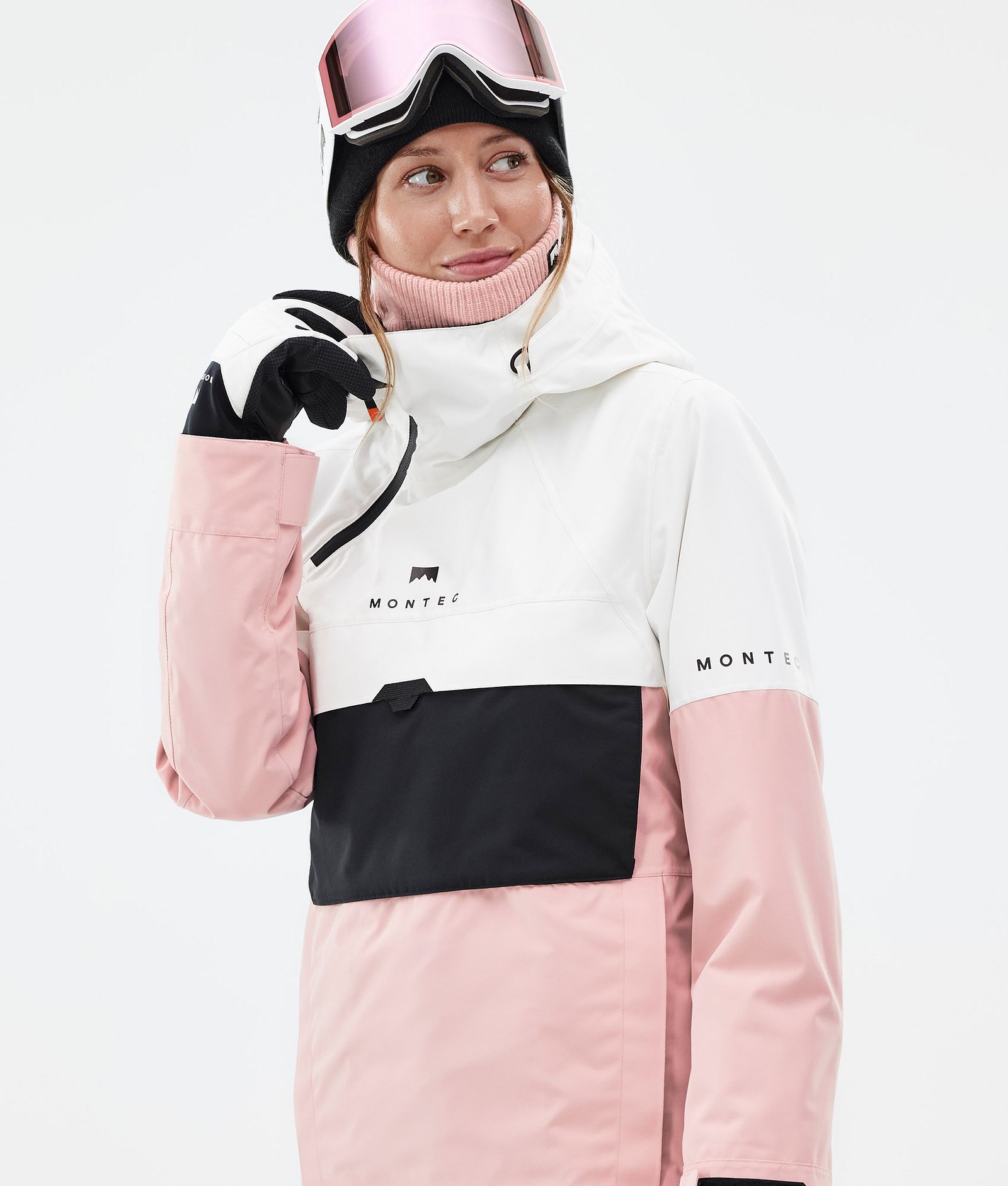 Montec Dune W Skijakke Dame Old White/Black/Soft Pink, Bilde 2 av 9