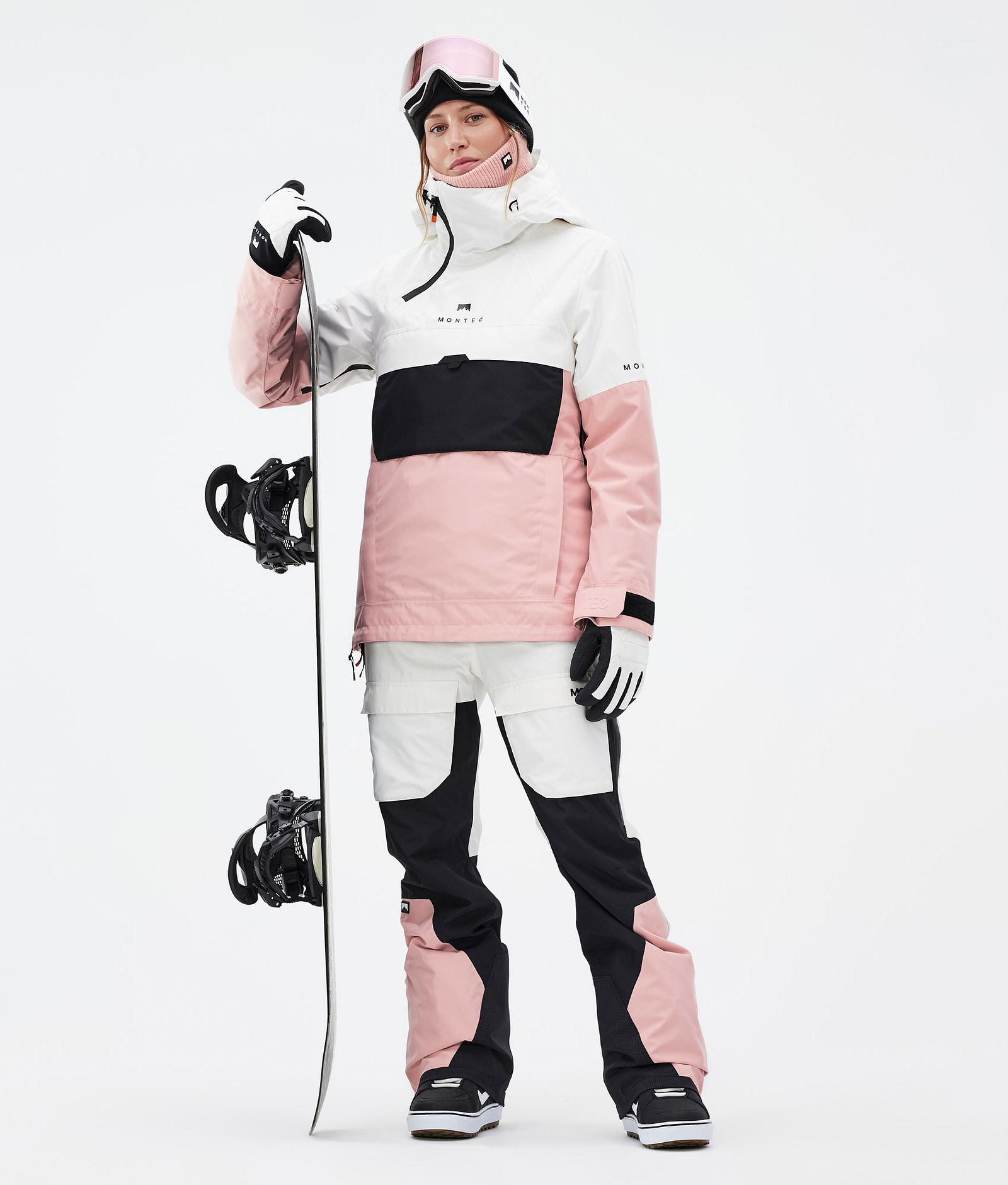 Montec Dune W Snowboardjakke Dame Old White/Black/Soft Pink Renewed