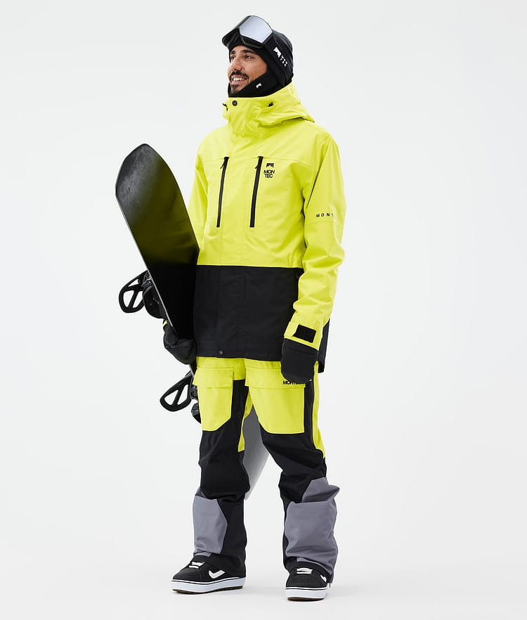 Montec Fawk Snowboardjakke Herre Bright Yellow/Black, Bilde 3 av 10