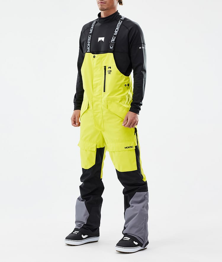 Montec Fawk Snowboardbukse Herre Bright Yellow/Black/Light Pearl Renewed, Bilde 1 av 7