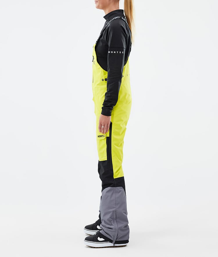 Montec Fawk W Snowboardbukse Dame Bright Yellow/Black/Light Pearl