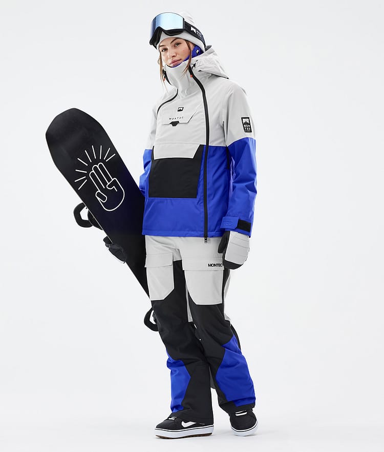 Montec Fawk W Snowboardbukse Dame Light Grey/Black/Cobalt Blue