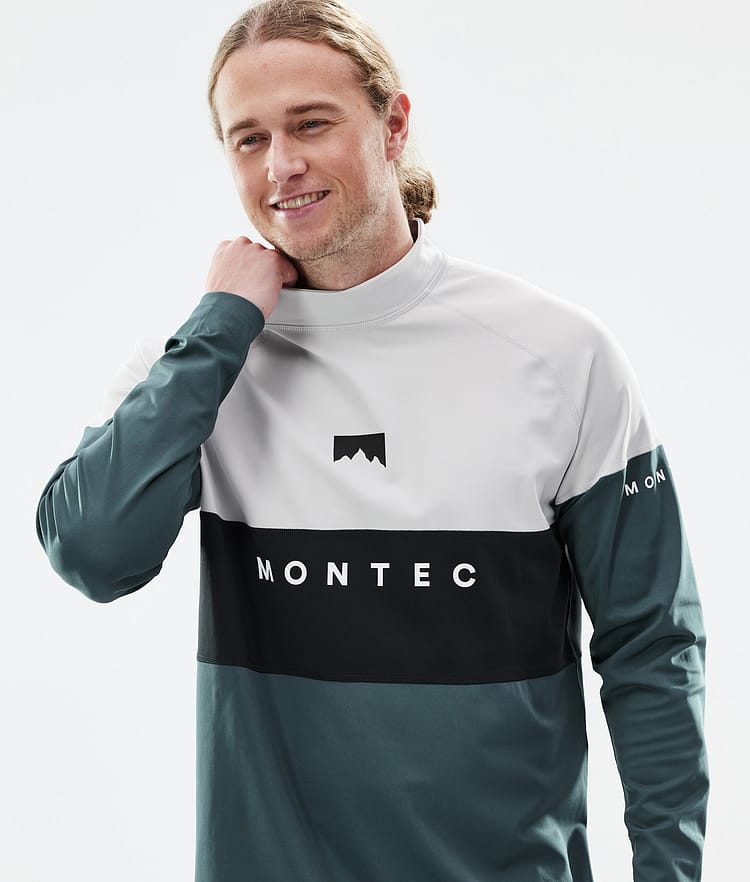 Montec Alpha Superundertøy overdel Herre Light Grey/Black/Dark Atlantic, Bilde 2 av 5