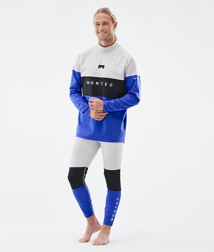 Montec Alpha Superundertøy overdel Herre Light Grey/Black/Cobalt Blue, Bilde 3 av 6