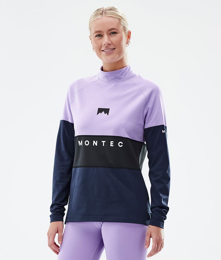 Montec Alpha W Superundertøy overdel Dame Faded Violet/Black/Dark Blue