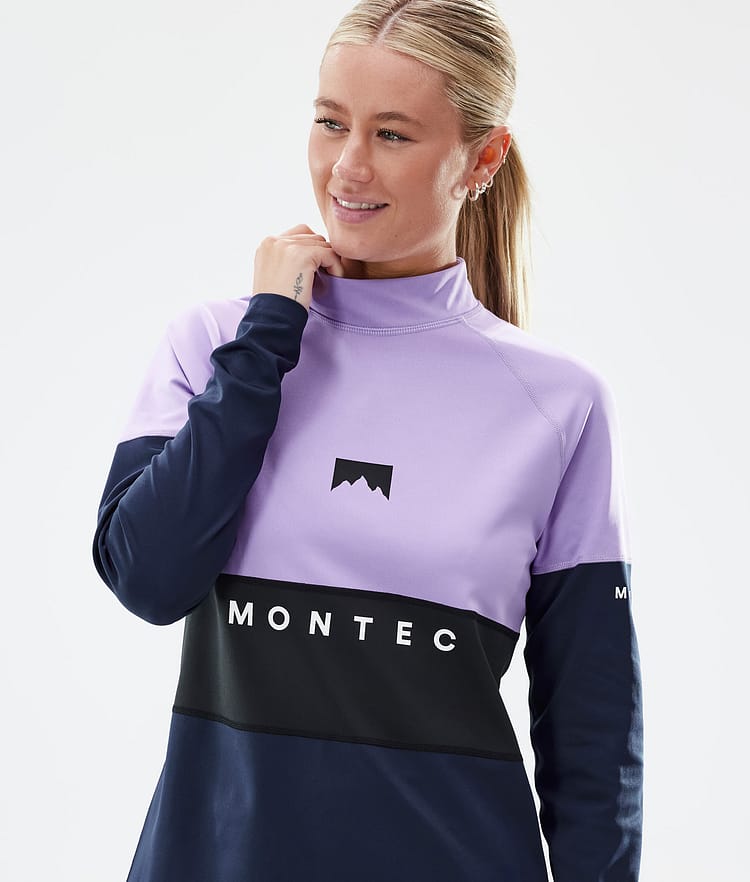 Montec Alpha W Superundertøy overdel Dame Faded Violet/Black/Dark Blue