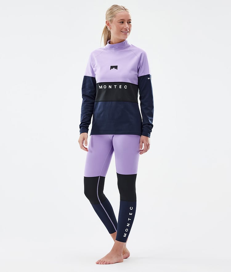 Montec Alpha W Superundertøy overdel Dame Faded Violet/Black/Dark Blue