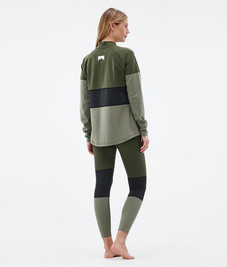 Montec Alpha W Superundertøy overdel Dame Olive Green/Black/Greenish, Bilde 4 av 5