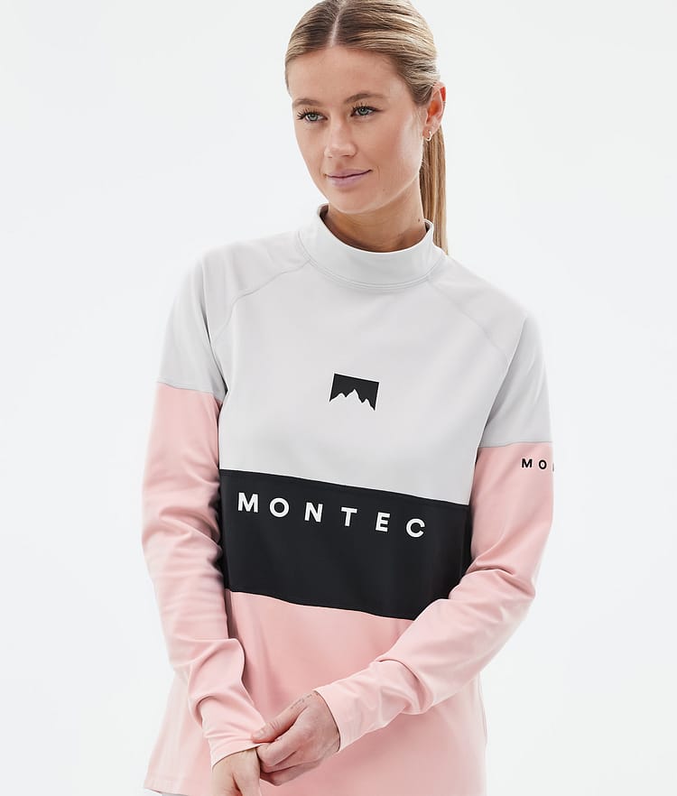 Montec Alpha W Superundertøy overdel Dame Light Grey/Black/Soft Pink, Bilde 2 av 5
