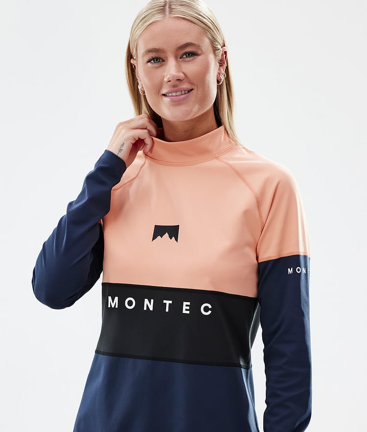 Montec Alpha W Superundertøy overdel Dame Faded Peach/Black/Dark Blue, Bilde 2 av 5