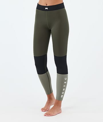 Montec Alpha W Superundertøy bukse Olive Green/Black/Greenish