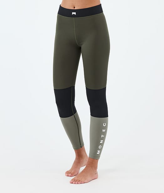 Montec Alpha W Superundertøy bukse Dame Olive Green/Black/Greenish