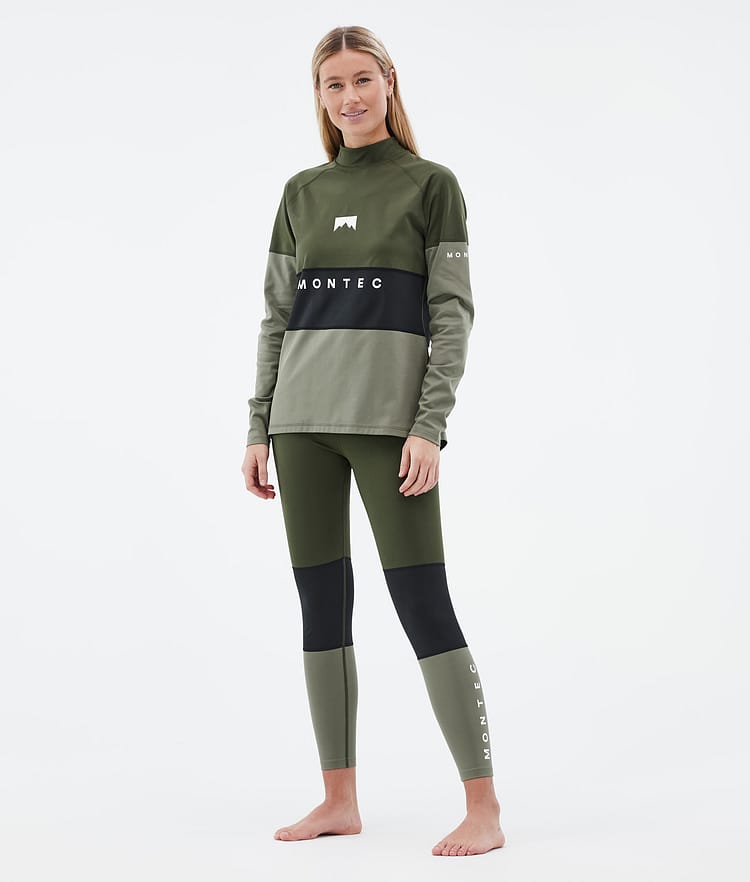 Montec Alpha W Superundertøy bukse Dame Olive Green/Black/Greenish, Bilde 3 av 7