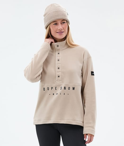 Dope Comfy W Fleecegenser Dame Sand
