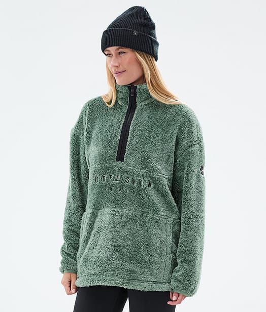 Dope Pile W Fleecegenser Dame Faded Green