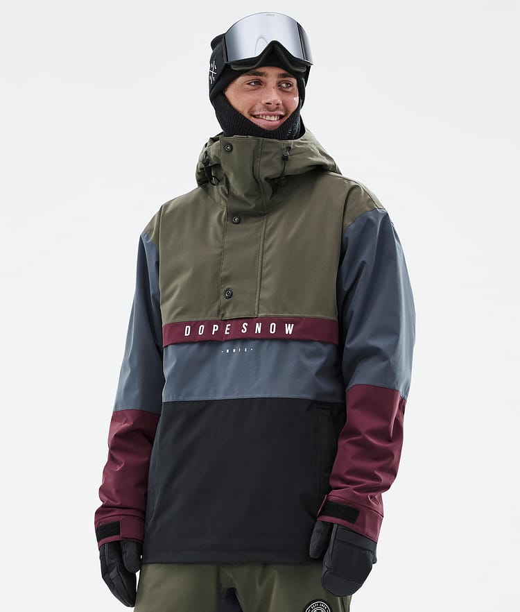 Dope Legacy Track Skijakke Herre Olive Green/Burgundy/Metal Blue/Black, Bilde 1 av 8