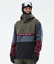Dope Legacy Track Skijakke Herre Olive Green/Burgundy/Metal Blue/Black