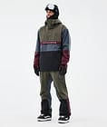 Dope Legacy Track Snowboardjakke Herre Olive Green/Burgundy/Metal Blue/Black, Bilde 2 av 8