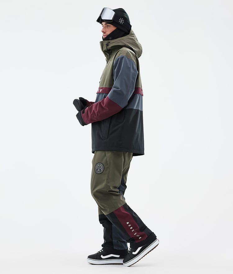 Dope Legacy Track Snowboardjakke Herre Olive Green/Burgundy/Metal Blue/Black, Bilde 4 av 8