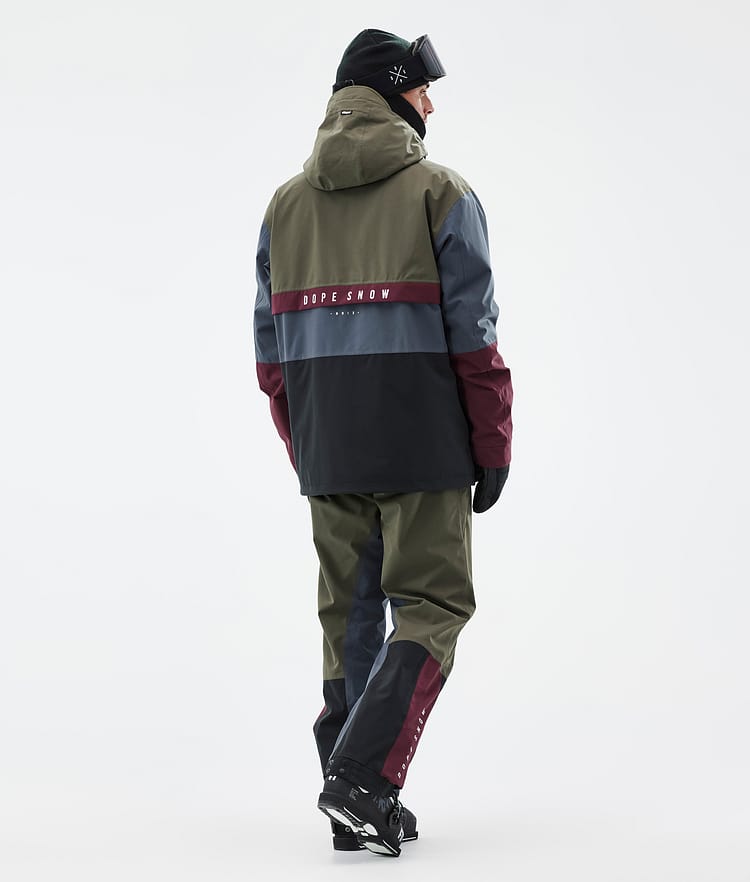 Dope Legacy Track Skijakke Herre Olive Green/Burgundy/Metal Blue/Black, Bilde 4 av 8