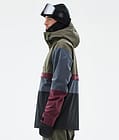 Dope Legacy Track Snowboardjakke Herre Olive Green/Burgundy/Metal Blue/Black, Bilde 5 av 8