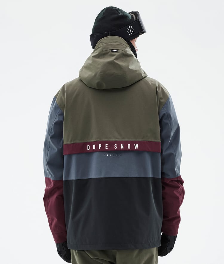 Dope Legacy Track Skijakke Herre Olive Green/Burgundy/Metal Blue/Black, Bilde 6 av 8