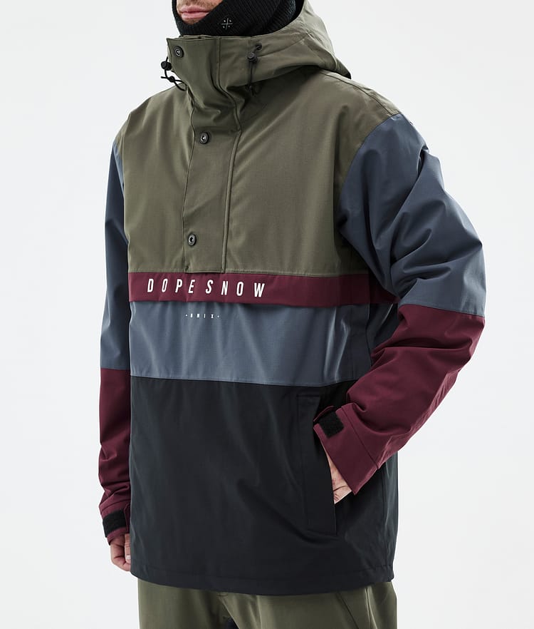 Dope Legacy Track Skijakke Herre Olive Green/Burgundy/Metal Blue/Black, Bilde 7 av 8