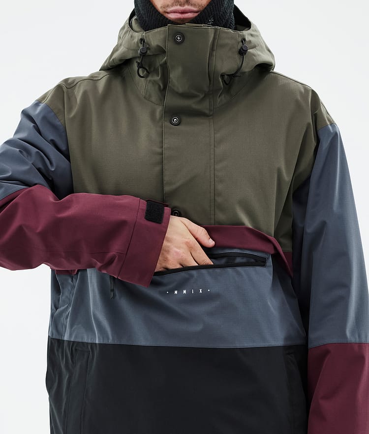 Dope Legacy Track Skijakke Herre Olive Green/Burgundy/Metal Blue/Black, Bilde 8 av 8