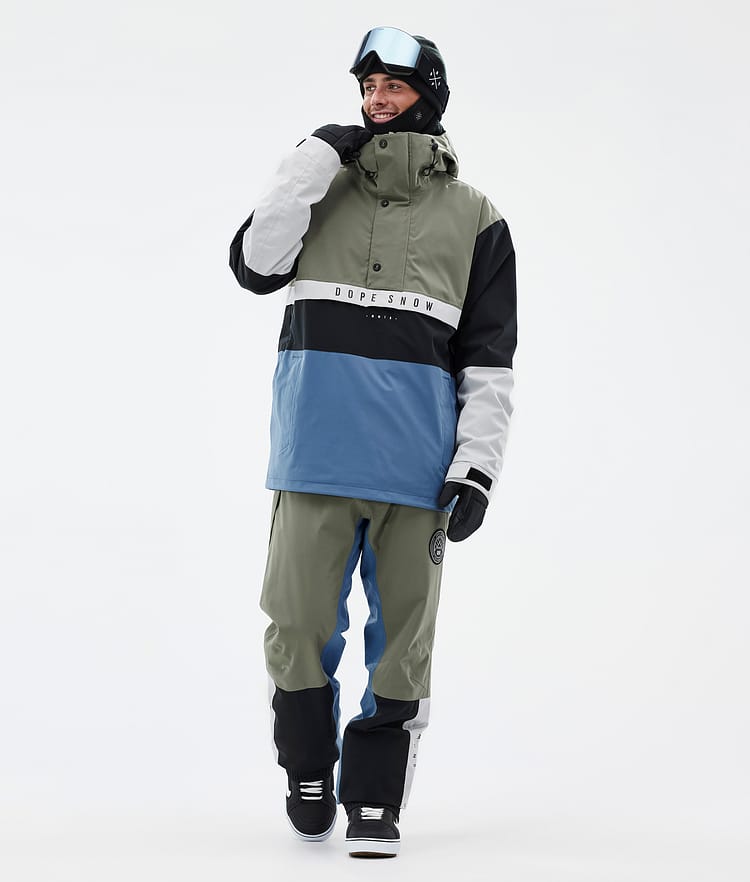 Dope Legacy Track Snowboardjakke Herre Greenish/Light Grey/Black/Blue Steel